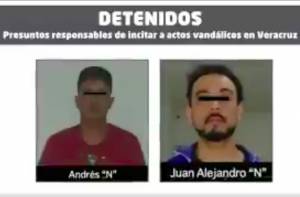 Dos detenidos por organizar saqueos y actos de rapiña en Veracruz
