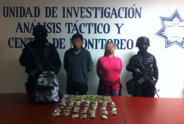 Narcomenudistas fueron capturados en el centro de Puebla