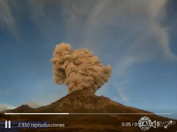 VIDEO. Impresionante explosión del Popocatépetl