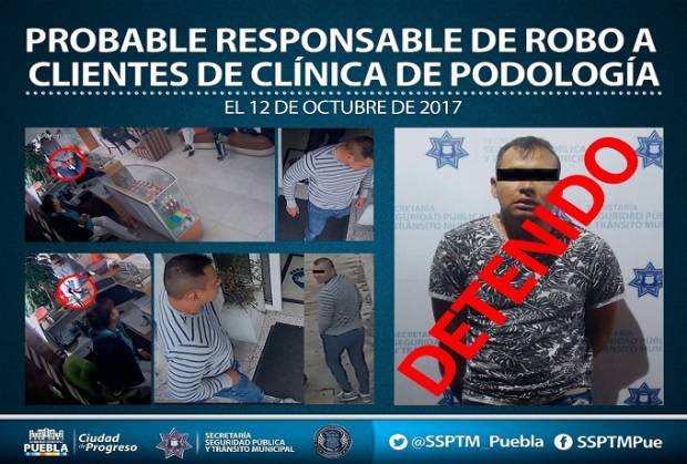 Policía capturó a asaltante de clínica de podología en Huexotitla