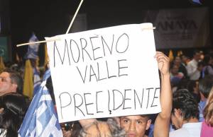 “Moreno Valle Precidente”: La misteriosa cartulina en Puebla
