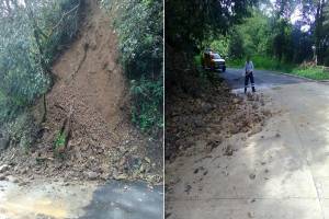 Protección Civil Estatal atendió deslave en Yaonáhuac