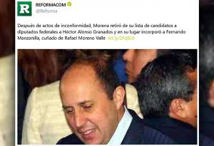 Candidatura de Manzanilla causa repudio en Morena