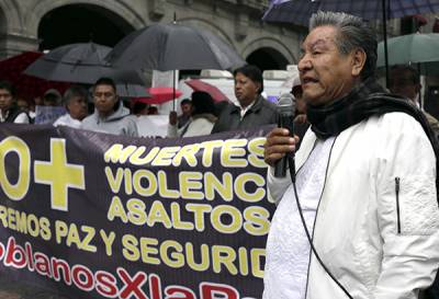 Fracasa marcha &quot;ciudadana&quot; contra la inseguridad en Puebla