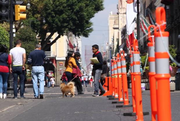 Bajó contaminación con prueba piloto de peatonalización del Centro Histórico de Puebla