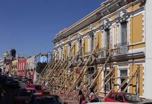 Reconstrucción del Centro Histórico de Puebla, con avance del 50% a casi tres meses del sismo