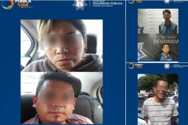 Cayeron cinco sujetos acusados de robo en Puebla
