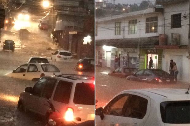 VIDEOS: Lluvia y granizo dejan encharcamientos en Puebla capital