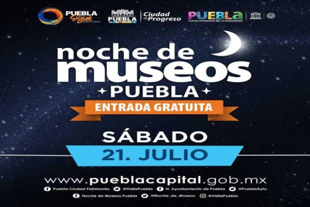 Noche de museos Puebla, este sábado 21 de julio