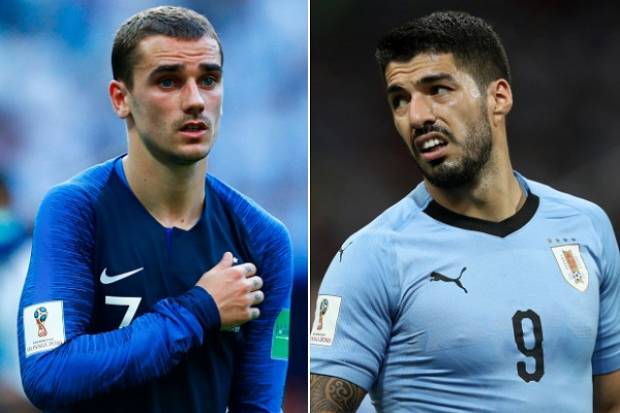 Uruguay y Francia, el choque de Suárez y Griezmann