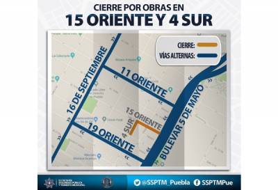 Ayuntamiento de Puebla anuncia apertura temporal de la calle 11 Oriente-Poniente a transporte público