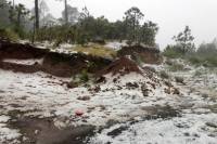 Cayó fuerte granizada este sábado en Chignahuapan
