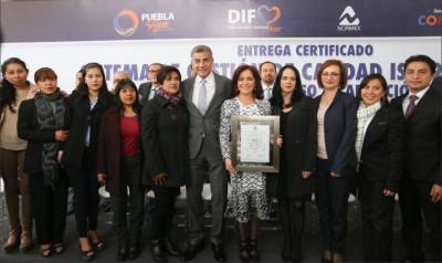 Puebla recibe certificado de Gestión de Calidad en Proceso de Adopción