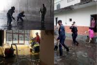Bomberos y SSP atienen zonas afectadas por inundaciones en Puebla