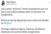 Amenazan a Helena Monzón con publicar información sensible de su hermana asesinada