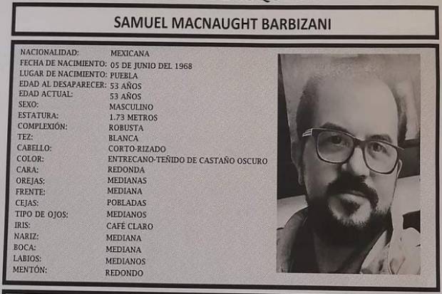 Reportan desaparecido al artista poblano Samuel MacNaught Barbizani