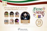 Este es el cartel artístico para las Fiestas Patrias Puebla 2022