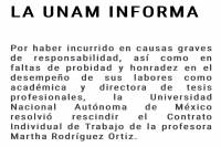 Despide la UNAM a asesora de tesis de la ministra Yasmín Esquivel por escándalo de plagio