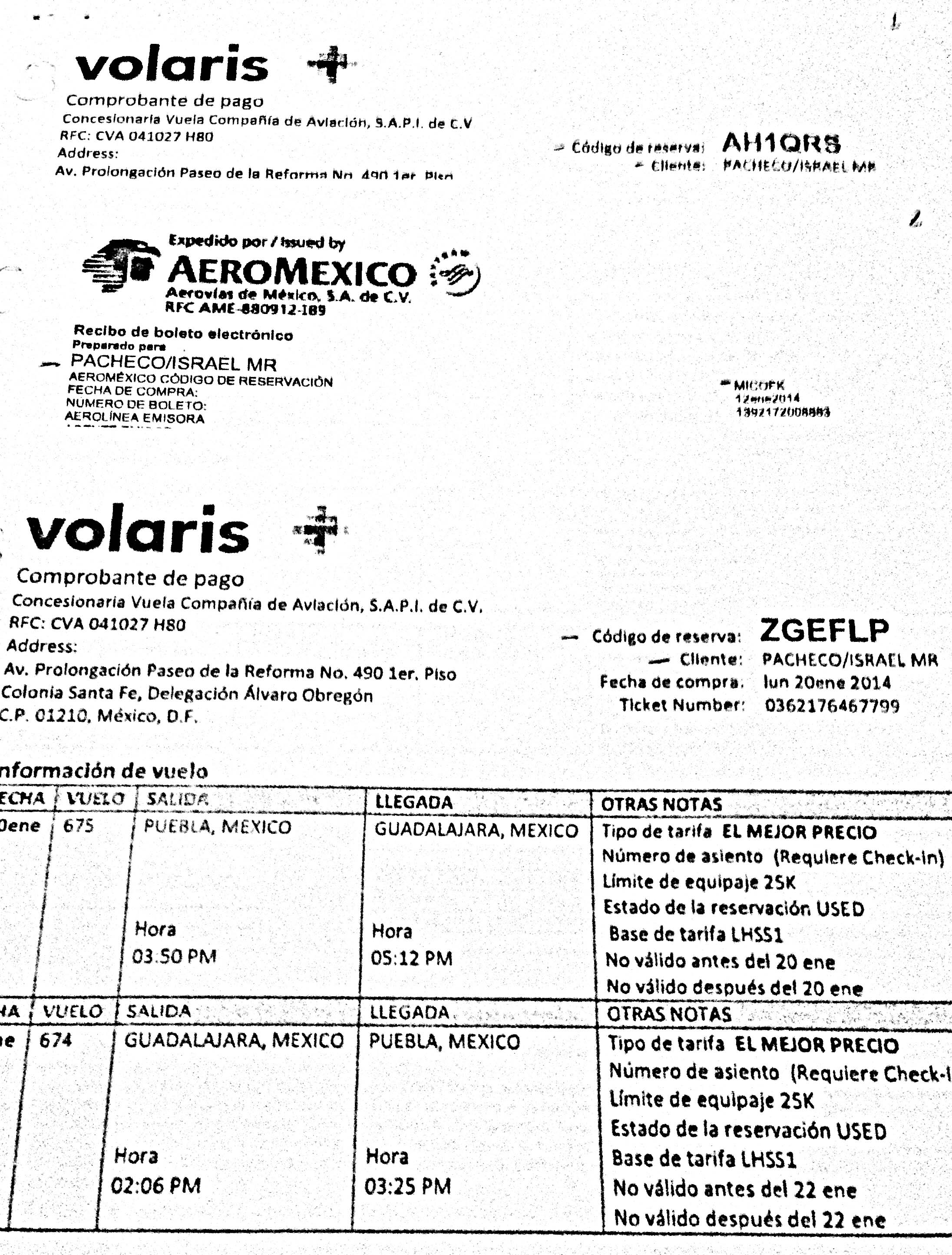 ISRAEL PACHECO, VIAJERO FRECUENTE