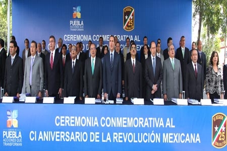 Moreno Valle presidió la ceremonia por el CI aniversario de la Revolución Mexicana