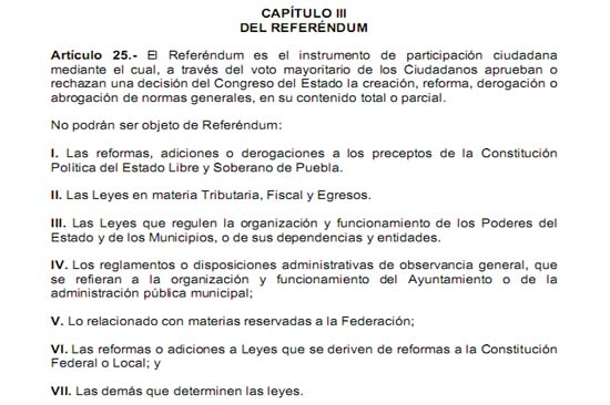 ¿Es posible hacer un referéndum en Puebla?