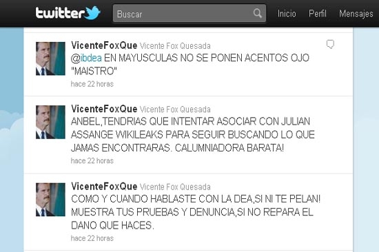 Vicente Fox se vuelve a equivocar en Twitter