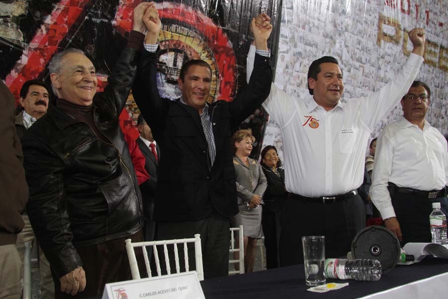 Moreno Valle y Agüera en acto de la CTM