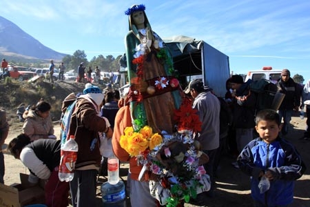Peregrinos en Puebla, su recorrido hacia la Basílica de Guadalupe