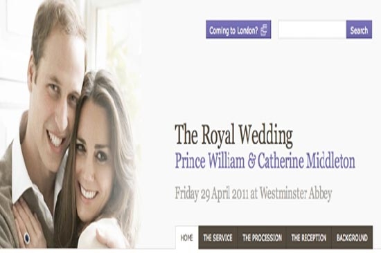 Kate y Guillermo, boda real ya tiene sitio web