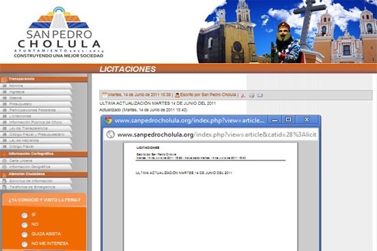 Alcaldesa de Cholula oculta contratos de obra pública