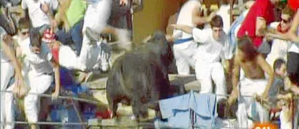Un toro salta al tendido y hiere a 40 personas