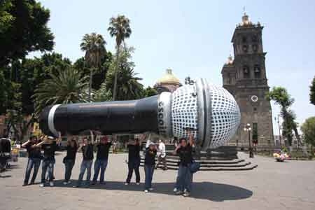 Macrófono recorrió la capital poblana