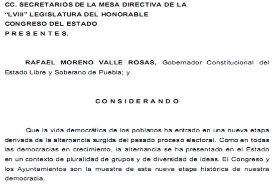 Conozca la iniciativa de reforma electoral enviada por RMV al Congreso