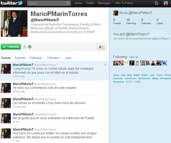 Marín en Twitter, ¿una cuenta apócrifa más?