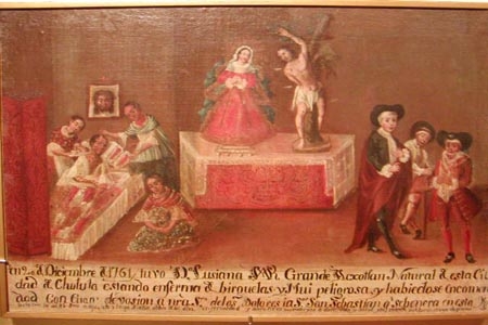 Exposición exvotos en la Biblioteca Franciscana de San Pedro Cholula
