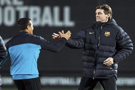 Tito Vilanova regresó a entrenamientos del Barcelona