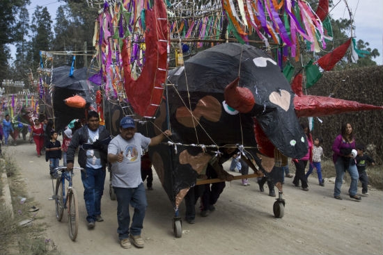 Cueteros de Tepontla realizaron procesión en honor de San Antonio Abad