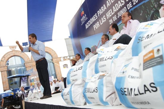 Agricultores de Puebla afectados por heladas reciben 180 toneladas de semilla