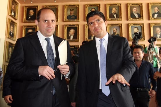 Manzanilla y Eduardo Rivera en reunión de Coordinación Metropolitana de Seguridad