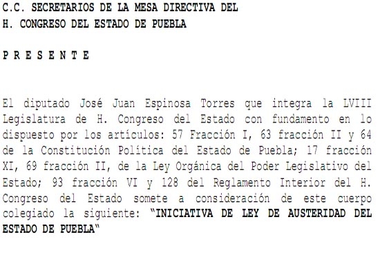 Convergencia propone tijera para bonos y sueldos