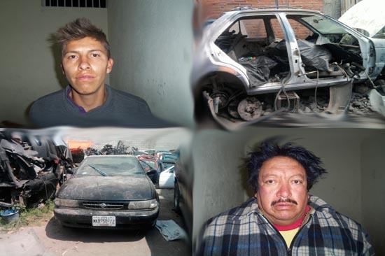 PGJ localizó taller con vehículos robados en la colonia Puebla Textil, hay 2 detenidos