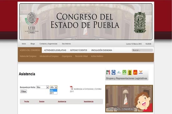 Congreso de Puebla restringe información sobre inasistencias de diputados