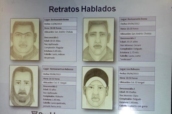 SSPTM Puebla presentó retratos hablados de asaltantes de restaurantes