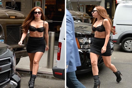 Lady Gaga se pasea en bra por Nueva York