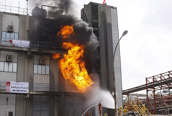 Simulacro de fuga de gas LP en planta química BASF Puebla