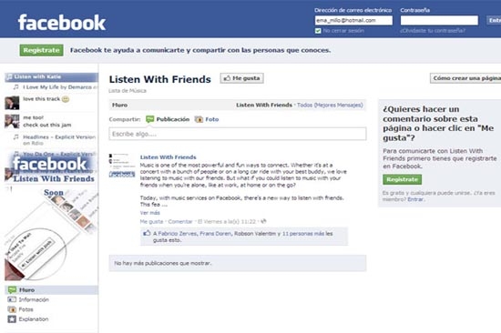 Facebook ya puede compartir música