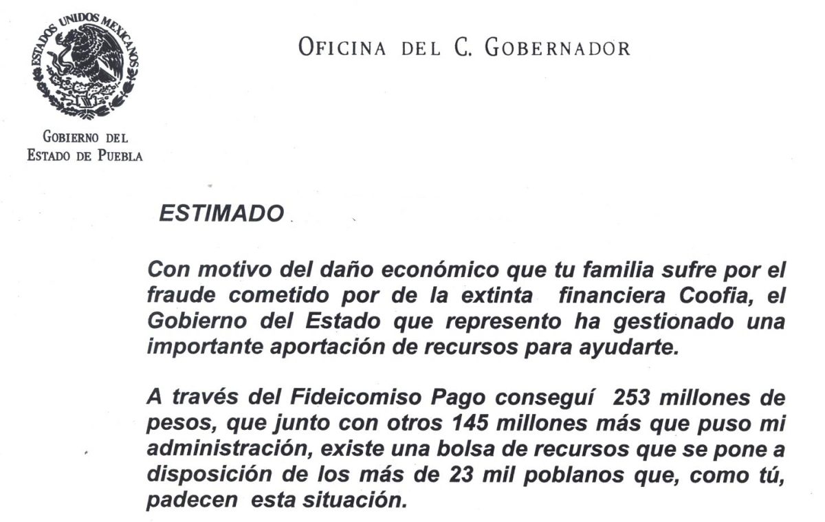 Marín quería lucrar políticamente con los defraudados en Puebla