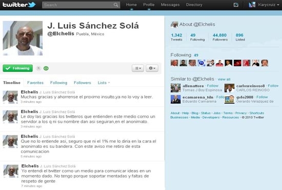 Chelís abandona Twitter porque no aguanta mentadas y faltas de respeto de la gente