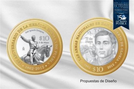 Moneda conmemorativa del 5 de Mayo será de 10 pesos