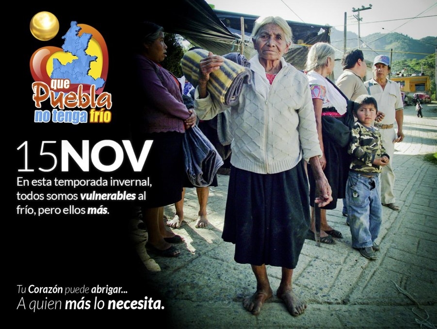 Dona para que Puebla no tenga frío